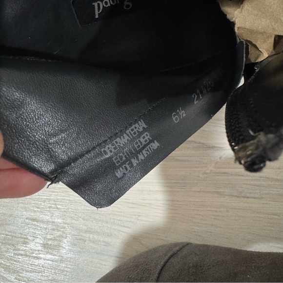 Paul Green Tatum Gray Suede Leather Heeled Pointed Toe Ankle Booties Size 6.5 - Picture 9 of 12